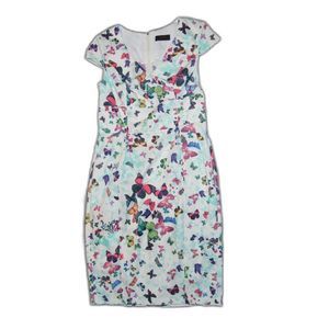 BGL  Belong Genteel Light Fitted Butterfly Floral Midi Ukrainian Dress